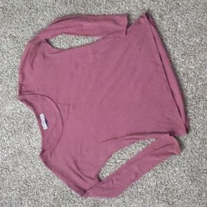 Burgundy Groceries Apparel Organic Cotton Blend Long Sleeve Top, Size M